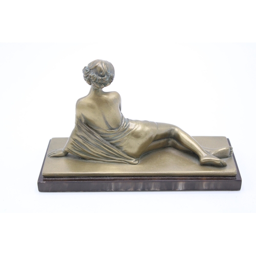 276 - An Art Deco style figurine, bronze effect resin, 16cm long.
