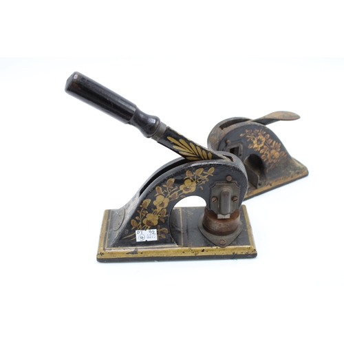 278 - Antique embossing press, Jordan & Sons Limited, London together with another similar example, 20cm t... 