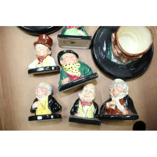 281 - Three Royal Doulton ashtrays Old Charley D5599, Dick Turpin, John Barleycorn D3602 together with a c... 
