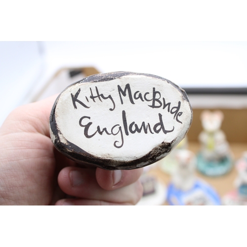 284 - A collection of Kitty Macbride figures to include Congratulations, Poor little mouse, Happy Birthday... 