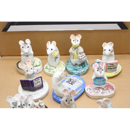 284 - A collection of Kitty Macbride figures to include Congratulations, Poor little mouse, Happy Birthday... 