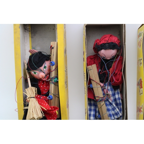 Three boxed Pelham Puppets to include Witch, Golly and Gypsy Girl ...