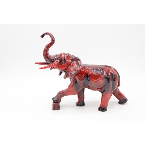 74 - Peggy Davies Ruby Fusion figure of an elephant, 28cm long.