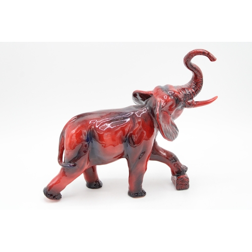 74 - Peggy Davies Ruby Fusion figure of an elephant, 28cm long.