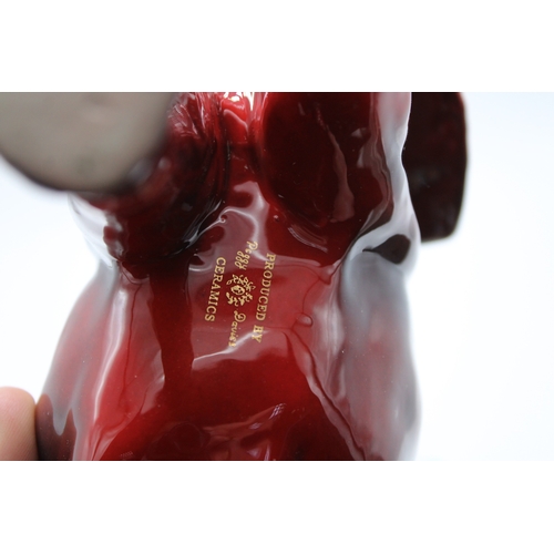 74 - Peggy Davies Ruby Fusion figure of an elephant, 28cm long.