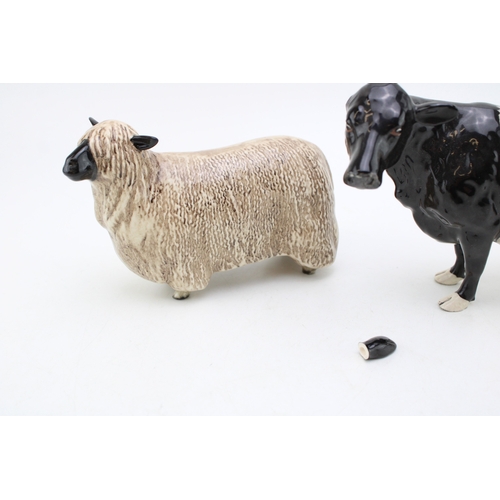 108 - Beswick Wensleydale Sheep with a Belted Galloway Cow (2 - ear af).
