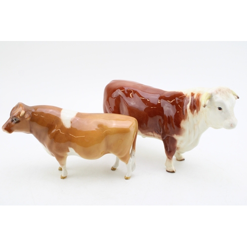 139 - Beswick to include an early Hereford Bull 949 with a Guernsey Bull (2).