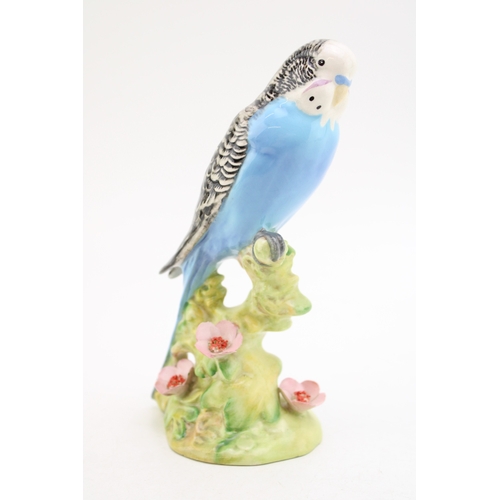 143 - Beswick Blue Budgie 1217, raised flowers.