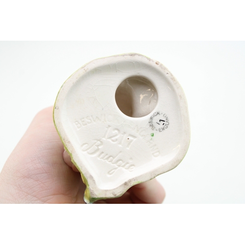 143 - Beswick Blue Budgie 1217, raised flowers.