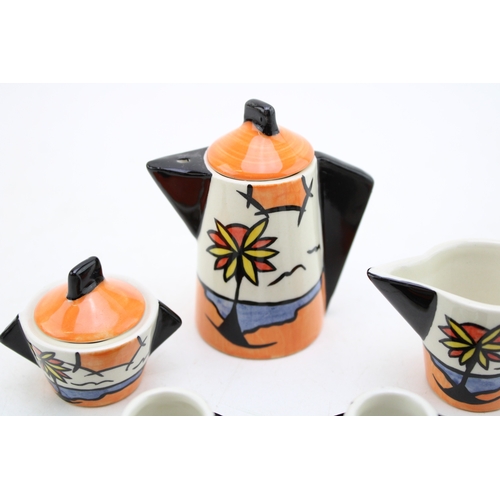 19 - Lorna Bailey seven piece miniature coffee set in the Beach design (7).