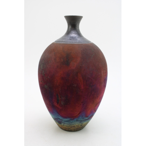 204 - A Raku Ceramics Studio Pottery Vase By Tim Kitchell The St David's Pottery