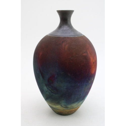 204 - A Raku Ceramics Studio Pottery Vase By Tim Kitchell The St David's Pottery