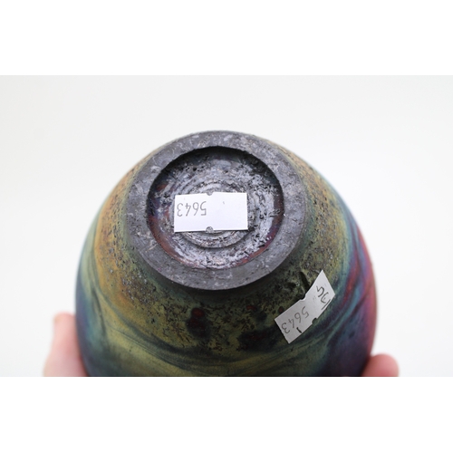 204 - A Raku Ceramics Studio Pottery Vase By Tim Kitchell The St David's Pottery