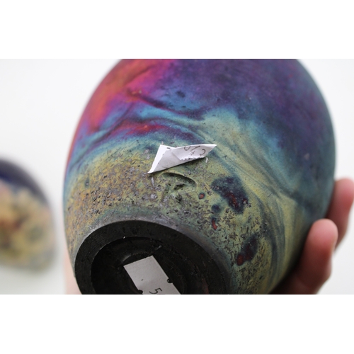 204 - A Raku Ceramics Studio Pottery Vase By Tim Kitchell The St David's Pottery