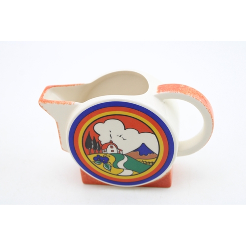 207 - Moorland Pottery Art Deco inspired tea set in the Huntley Cottage pattern, to include a teapot, a li... 