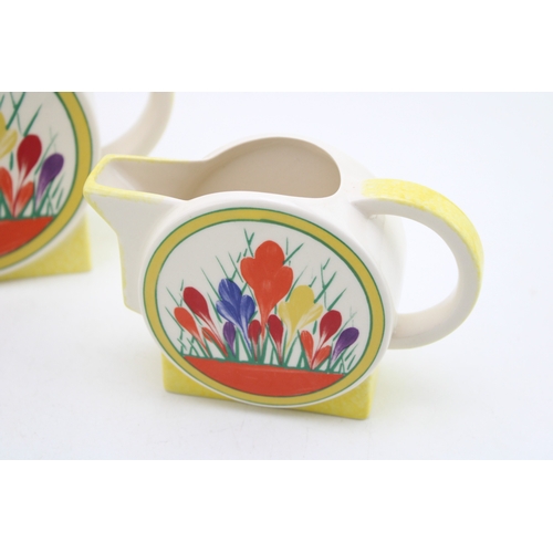 208 - Moorland Pottery Art Deco inspired tea set in the Crocus pattern, to include a teapot, a lidded suga... 