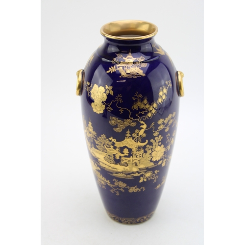 222 - Cauldon pottery vase, decorated with traditional oriental scenes, 27.5cm tall.