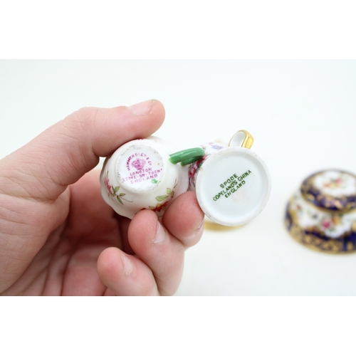 224 - A Collection of 5 miniatures - 3 x Crown Staffordshire - a Tyg, Lidded Pot and Bowl, a Hammersley Cu... 