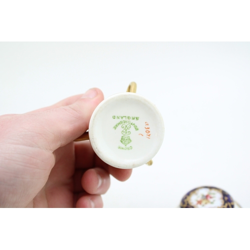 224 - A Collection of 5 miniatures - 3 x Crown Staffordshire - a Tyg, Lidded Pot and Bowl, a Hammersley Cu... 