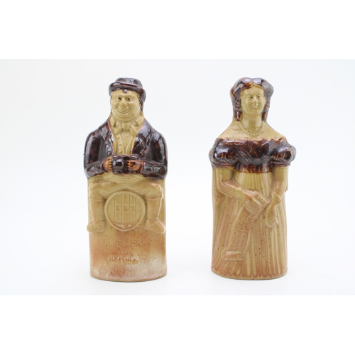 228 - Two Denby & Belper Bourne Potteries Derbyshire flasks to include 'Success to Reform' and Queen Alexa... 