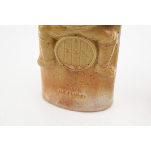 228 - Two Denby & Belper Bourne Potteries Derbyshire flasks to include 'Success to Reform' and Queen Alexa... 