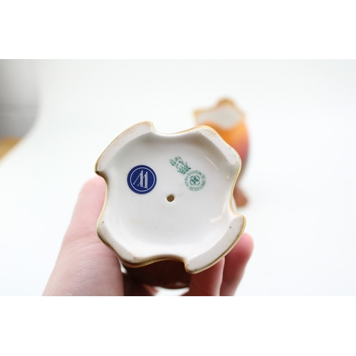 267 - Royal Doulton pair of vases, with sheep at sunset, 17cm tall (2).