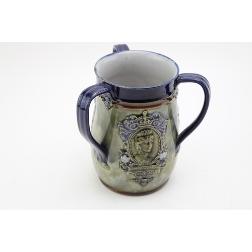 269 - Royal Doulton stoneware tyg for 'The Coronation of King George V and Queen Mary 1911', 17cm tall.
