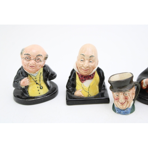 279 - Royal Doulton Dickens busts to include Micawber, Buzfuz, Pickwick and Sam Weller with tiny Micawber ... 
