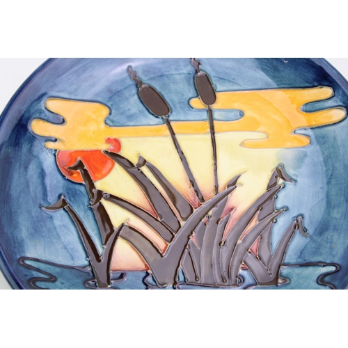 28 - Moorcroft Reeds at Sunset charger, 25cm diameter.