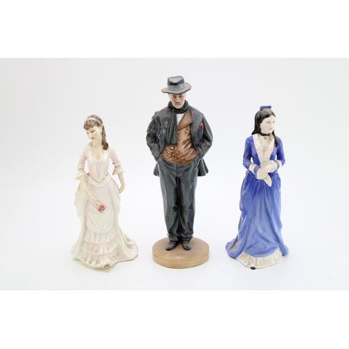 289 - Royal Doulton figures to include Arnold Bennett HN4360, Clara Hamp and the Countess of Chell (3).