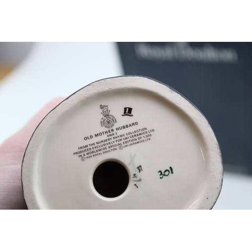 293 - Boxed Royal Doulton limited edition figures to include Old Mother Hubbard and Bulldog Pups DA248(2).