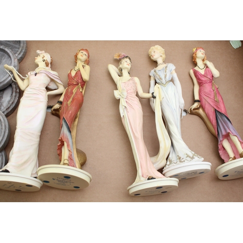 300 - Five Royal Doulton classic figures Stephanie CL3985 x  2, Celebration CL4011, Christina CL3991, Juli... 