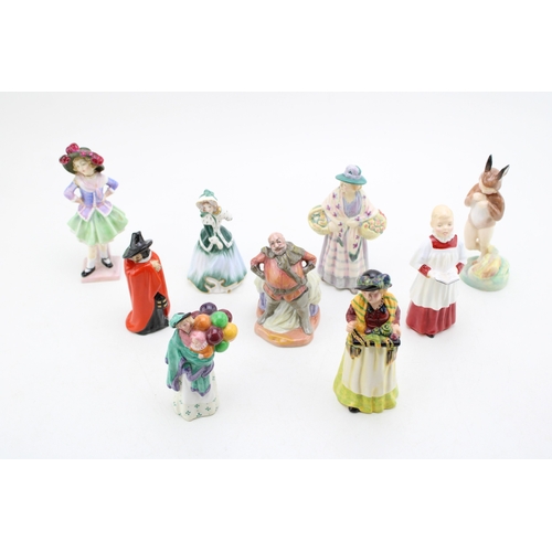 303 - Royal Doulton figures to include Two a Penny, Balloon Seller HN2130, Falstaff HN3236, Christmas Morn... 