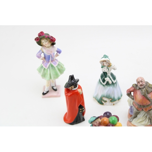 303 - Royal Doulton figures to include Two a Penny, Balloon Seller HN2130, Falstaff HN3236, Christmas Morn... 