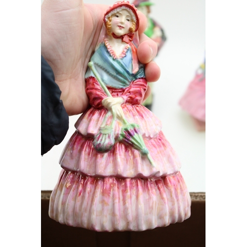 307 - Royal Doulton figurines Pantalettes HN1412, Lady Clare, Victorian Lady Hn728, Sweet Lavender HN1373