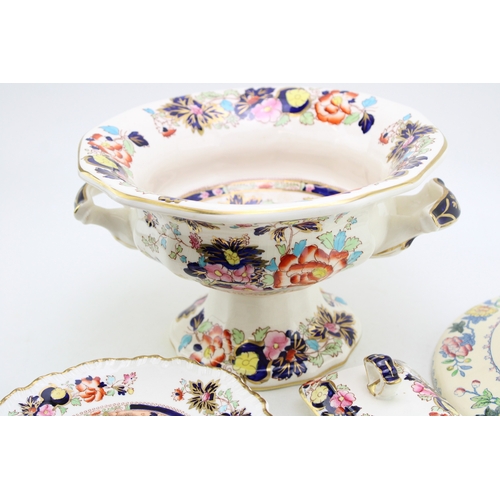 328 - Masons Peking Bowl in the Mandarin pattern - set of plates in the same pattern and two pieces of Mas... 