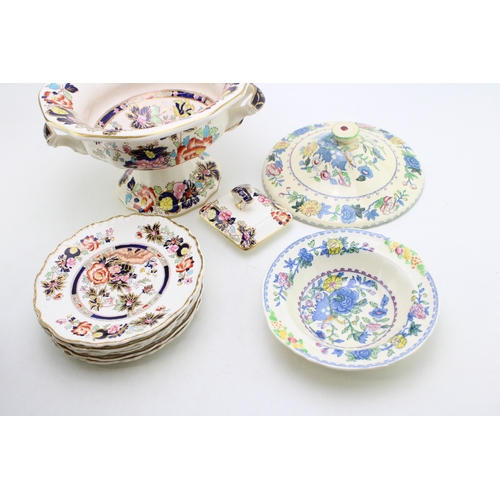 328 - Masons Peking Bowl in the Mandarin pattern - set of plates in the same pattern and two pieces of Mas... 