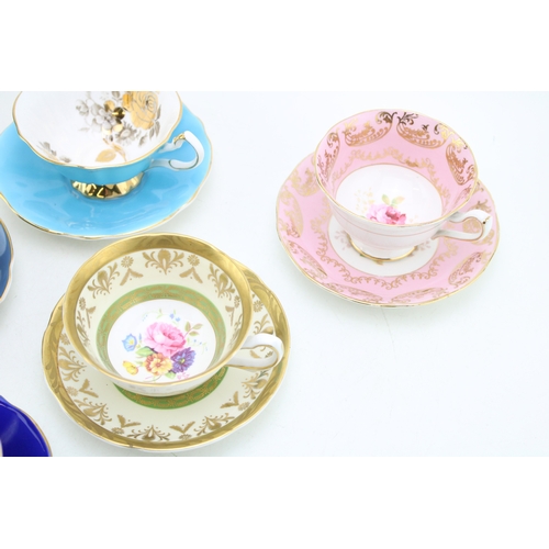 335 - A collection of cups and saucers to include Royal Albert, Royal Grafton and others (6).