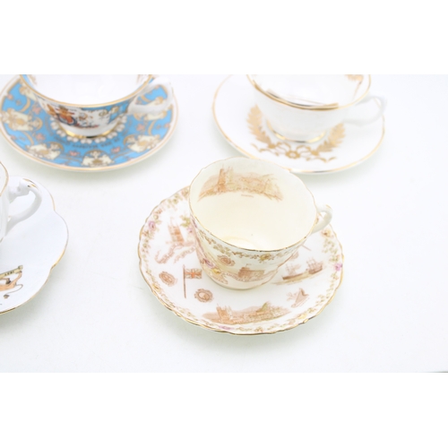 337 - A collection of Cabinet Cup and Saucer Duos - two Queen Victoria  Commemorative examples by Wileman ... 