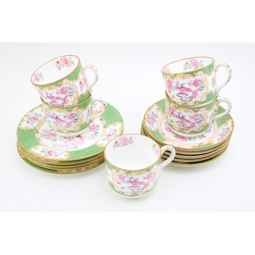 339 - A Minton part tea-set in the Cockatrice pattern to include five Cups, Saucers & Plates (5 trios).