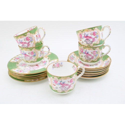 339 - A Minton part tea-set in the Cockatrice pattern to include five Cups, Saucers & Plates (5 trios).