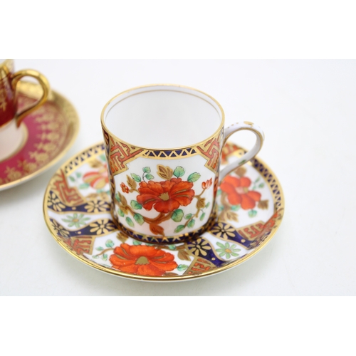 349 - An Aynsley coffee cup and saucer with Imari decoration together with another Aynsley cup and saucer ... 