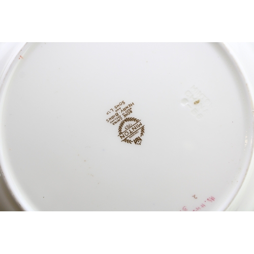 359 - Four Minton and two Coalport plates, 6710/C, H4312 and H4312, cobalt blue, blue and pink ground with... 