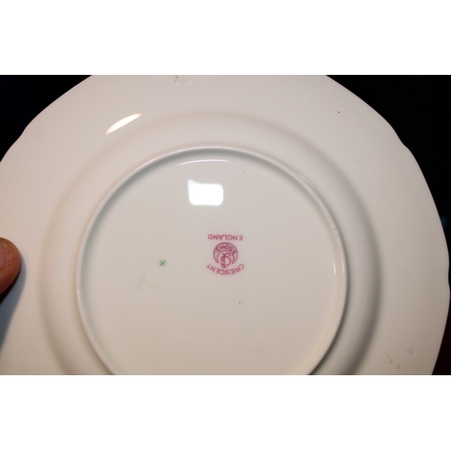 372 - Crescent China, George Jones and Sons, tea ware to include, six trios, sugar bowl, milk jug and sand... 