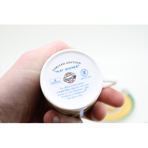 394 - Clarice Cliff by Wedgwood cups and saucers to include Brookfields, Secrets, May Avenue and Red Tree ... 