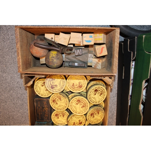 413 - A collection of advertising tins to include tobacco tins, a quantity of vinatge bicycle puncture rep... 