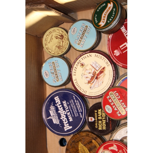 415 - A collection of vintage tins comprising mostly early tobacco tins together with am Edward Sharp Toff... 
