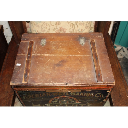 420 - Keebler-Weyl-Baking Co. Biscuits Philadephia, vintage packing crate, paper label to front, 49cm x 36... 