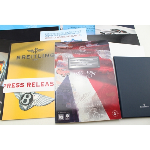 421 - A Collection of Limited Edition Sports car Books & Brochures including Bugatti Veyron Maserati Grant... 