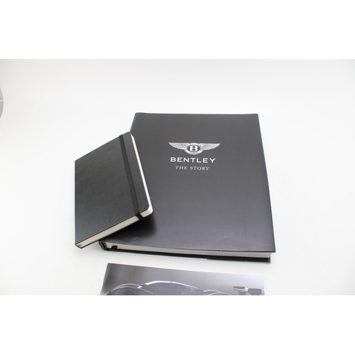 426 - Bentley Moleskine lined Notepad with black leather branded cover, Bentley, The Story hardcover book,... 